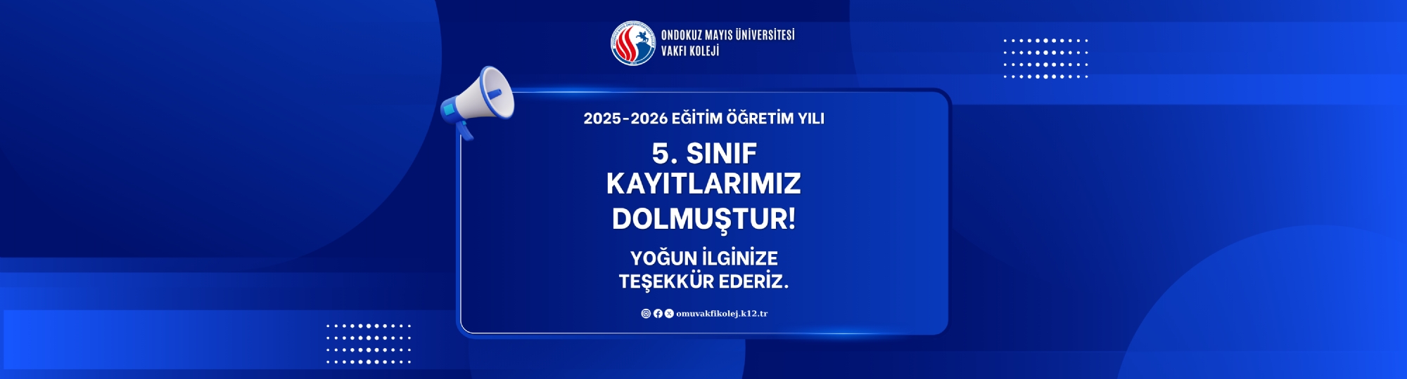 5. Sınıf Kayıtlarımız Dolmuştur!