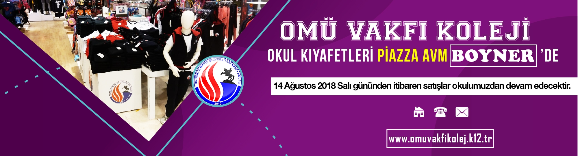 OMÜ Vakfı Koleji Kıyafetleri Piazza Avm Boyner Mağazasında