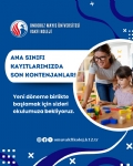 Ana Sınıfı Kayıtlarımızda Son Kontenjanlar!